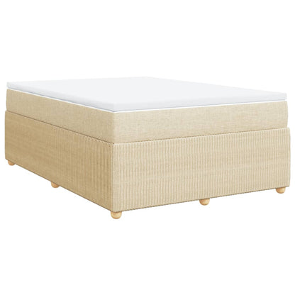 Boxspringbett mit Matratze Creme 160x200 cm Stoff