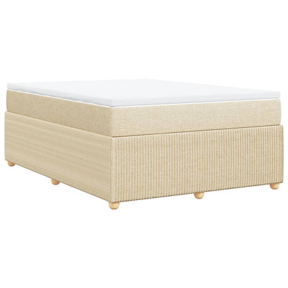 Boxspringbett mit Matratze Creme 160x200 cm Stoff