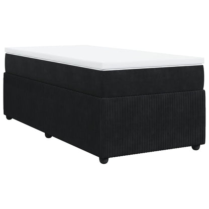 Boxspringbett mit Matratze Schwarz 90x190 cm Samt