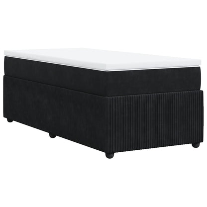 Boxspringbett mit Matratze Schwarz 90x190 cm Samt