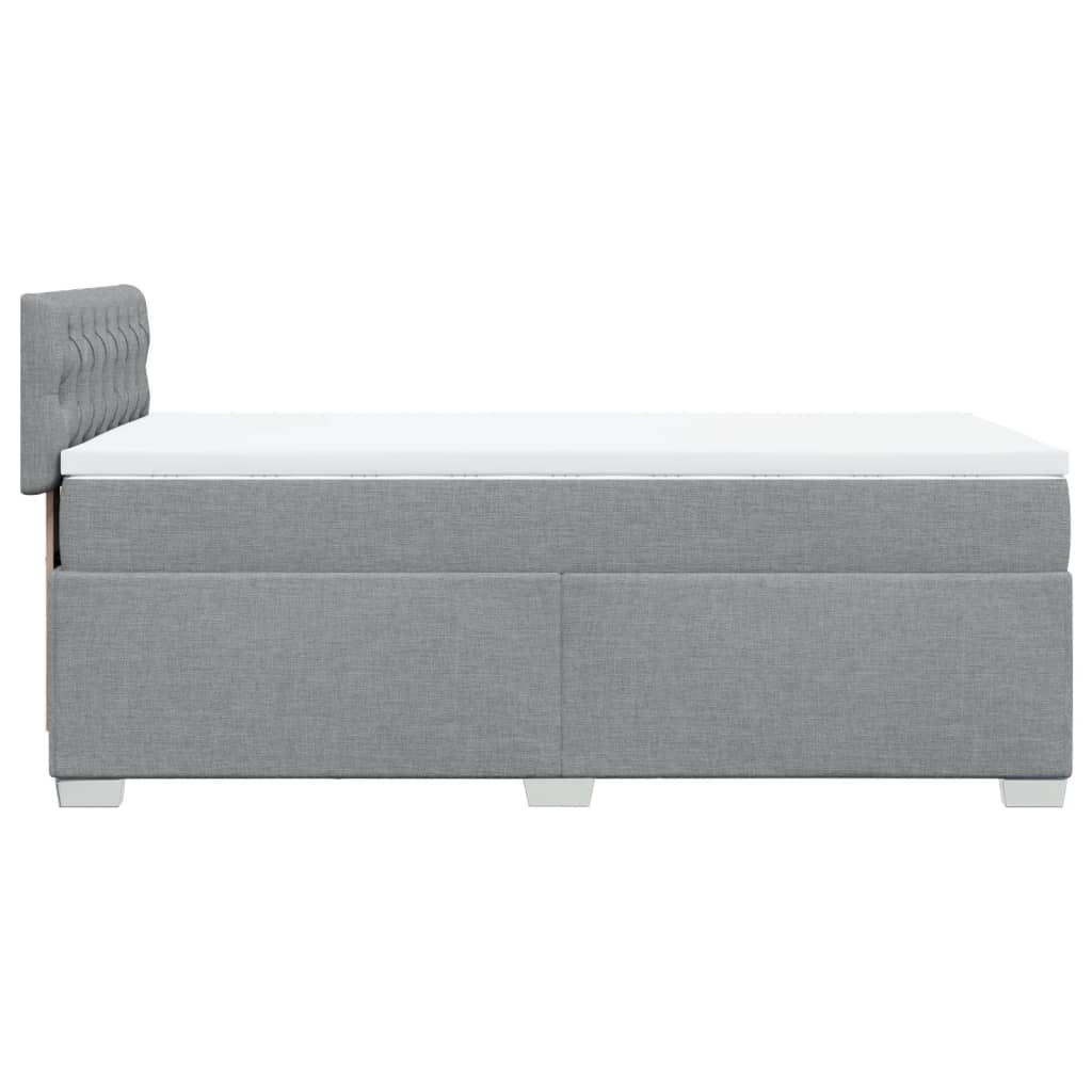 Boxspringbett mit Matratze Hellgrau 90x190 cm Stoff