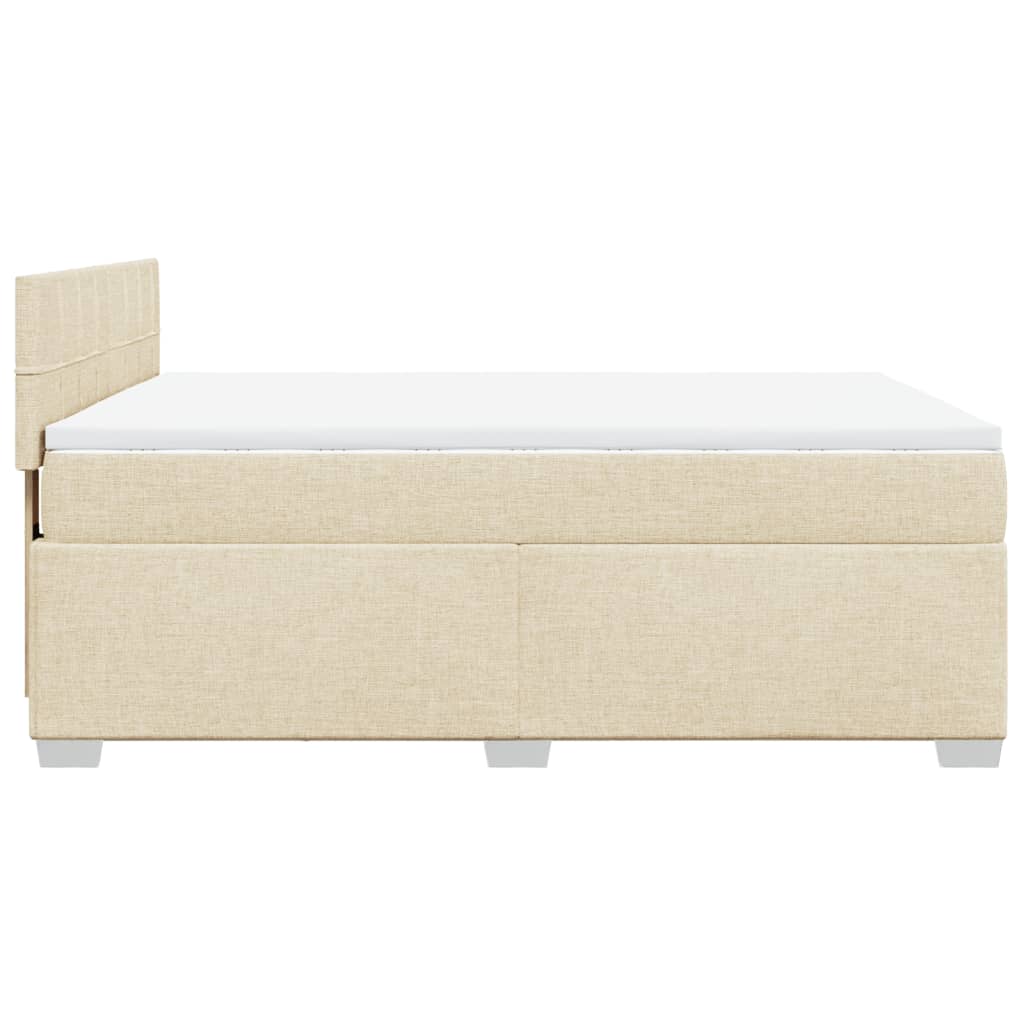 Boxspringbett mit Matratze Creme 160x200 cm Stoff