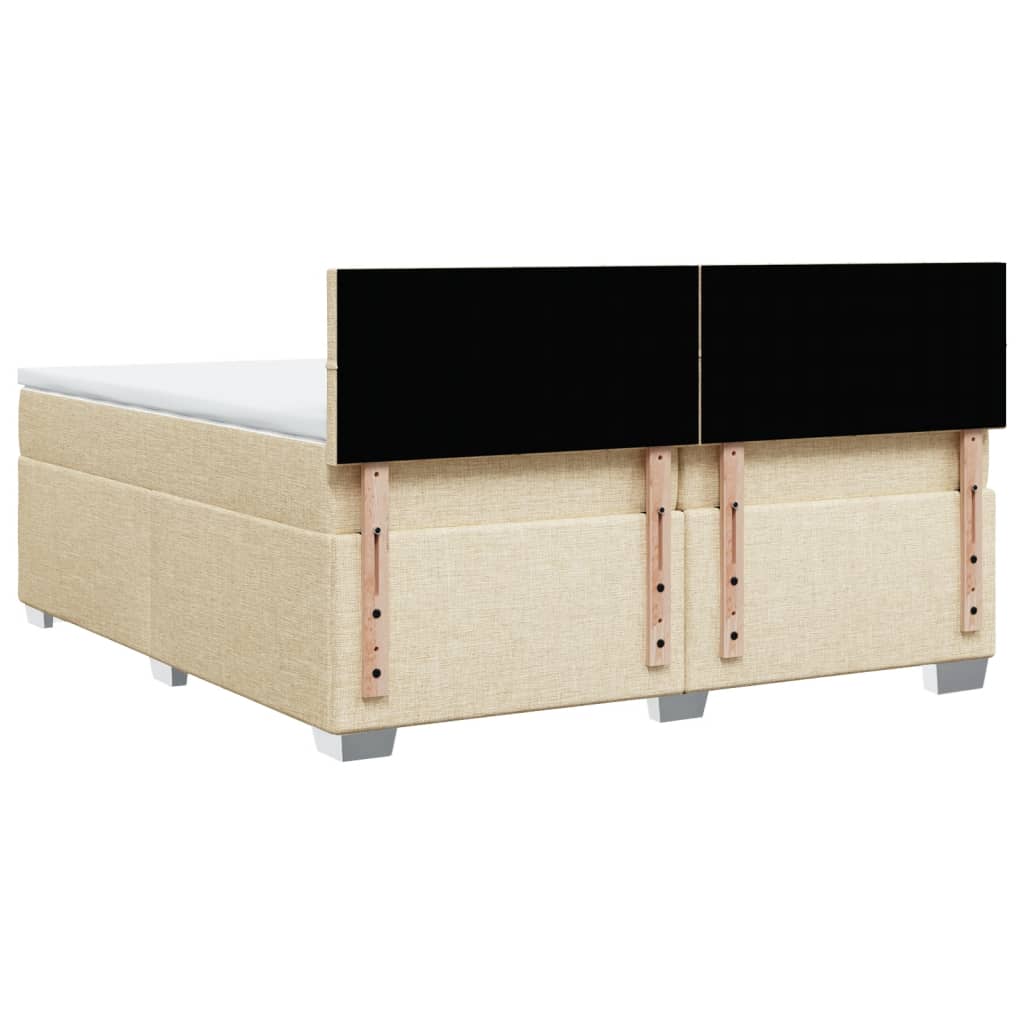 Boxspringbett mit Matratze Creme 200x200 cm Stoff