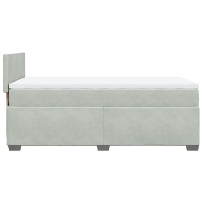 Boxspringbett mit Matratze Hellgrau 90x200 cm Samt