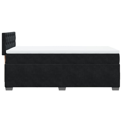 Boxspringbett mit Matratze Schwarz 90x200 cm Samt