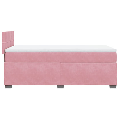 Boxspringbett mit Matratze Rosa 90x200 cm Samt