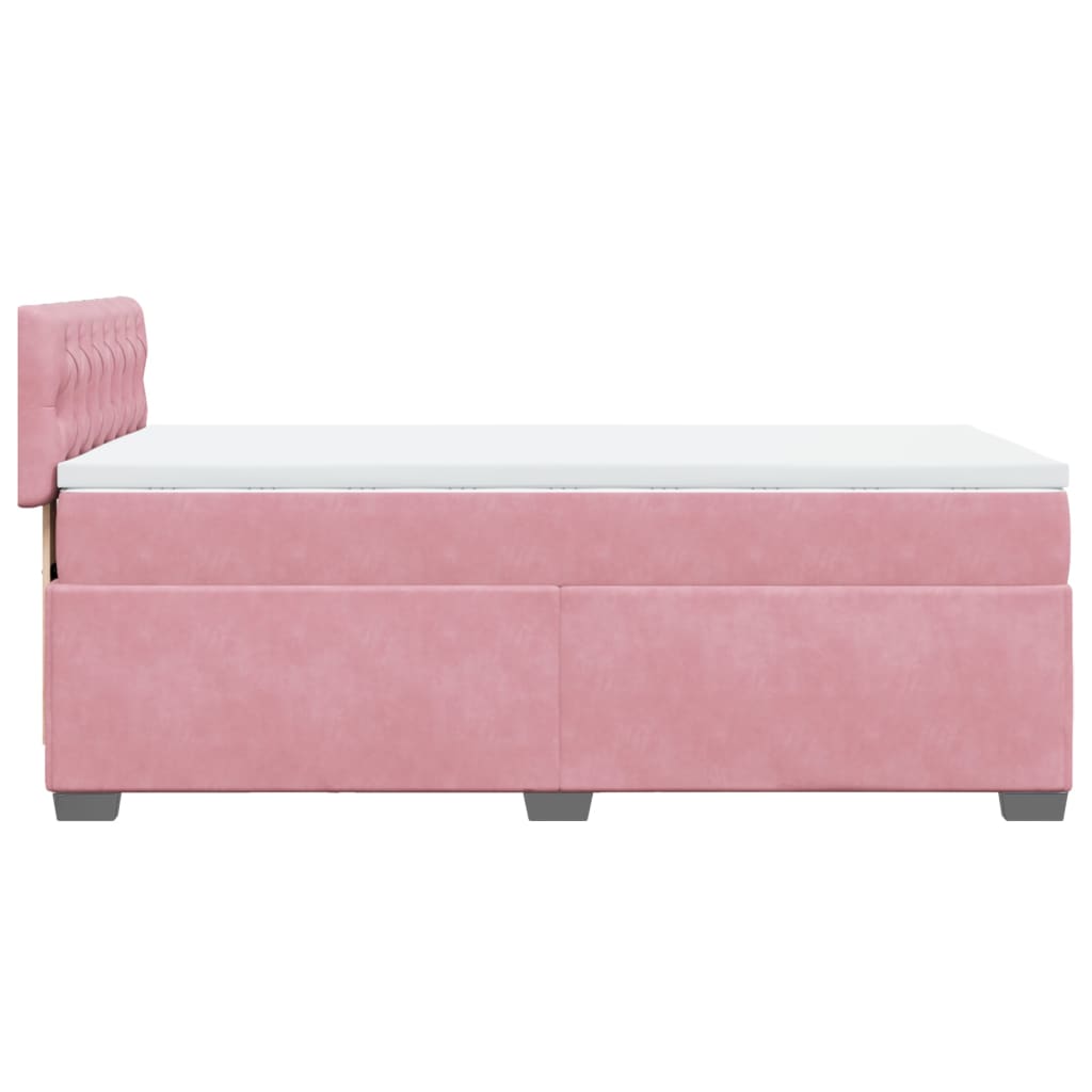 Boxspringbett mit Matratze Rosa 100x200 cm Samt