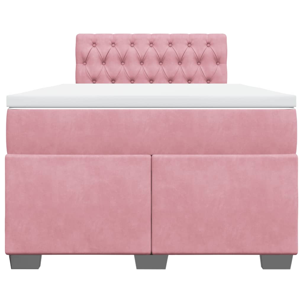 Boxspringbett mit Matratze Rosa 120x190 cm Samt