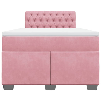 Boxspringbett mit Matratze Rosa 120x190 cm Samt