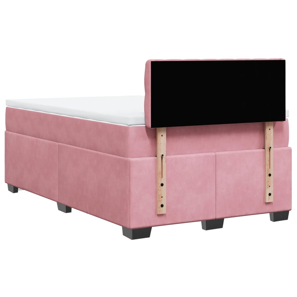 Boxspringbett mit Matratze Rosa 120x190 cm Samt