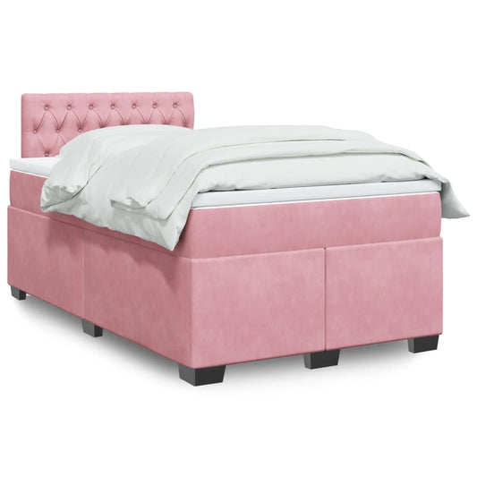 Boxspringbett mit Matratze Rosa 120x190 cm Samt