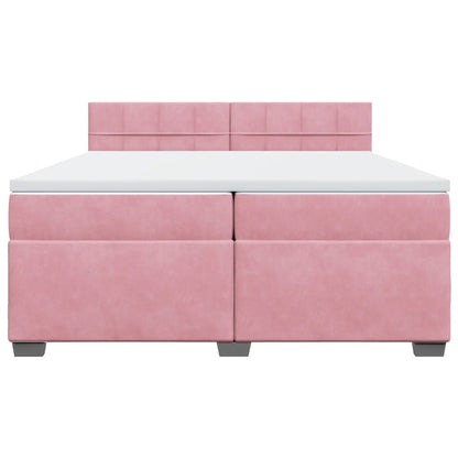 Boxspringbett mit Matratze Rosa 200x200 cm Samt