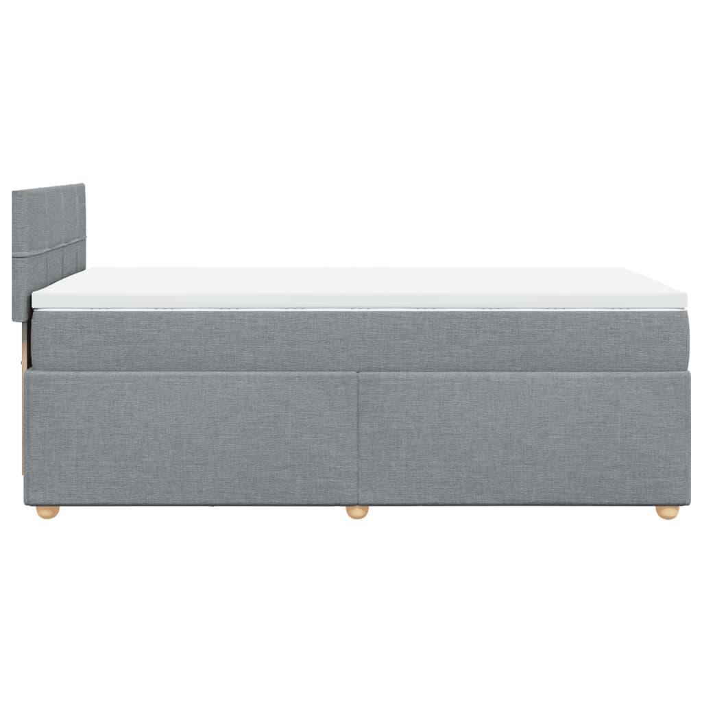 Boxspringbett mit Matratze Hellgrau 90x200 cm Stoff