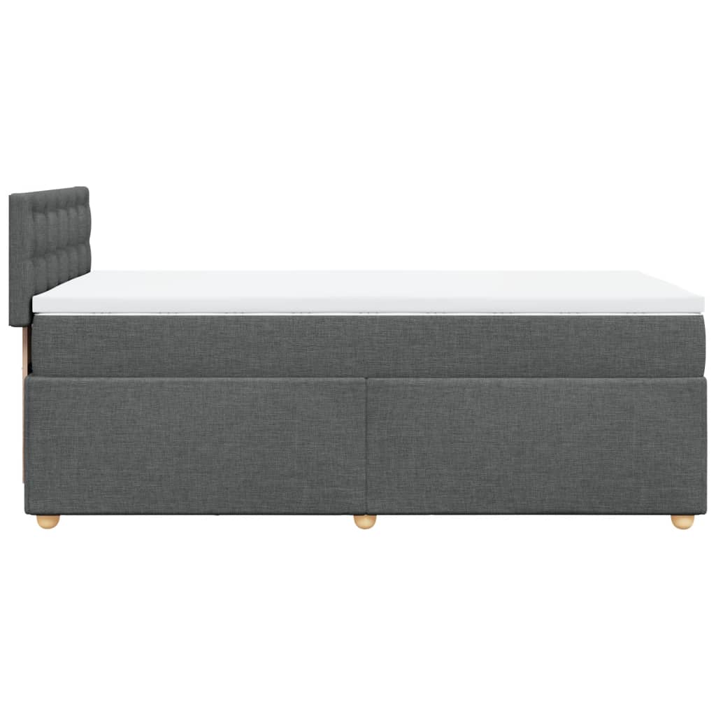 Boxspringbett mit Matratze Dunkelgrau 90x200 cm Stoff