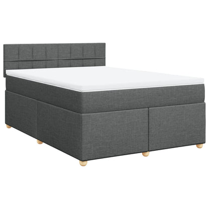 Boxspringbett mit Matratze Dunkelgrau 160x200 cm Stoff