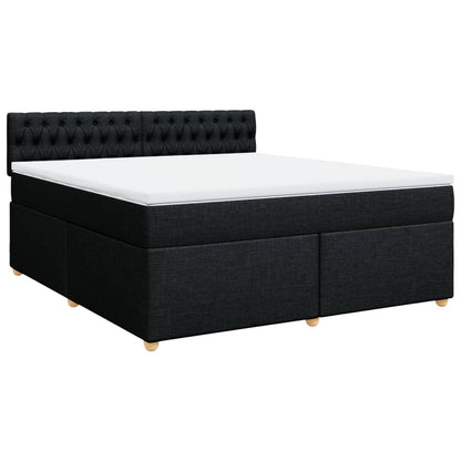 Boxspringbett mit Matratze Schwarz 180x200 cm Stoff