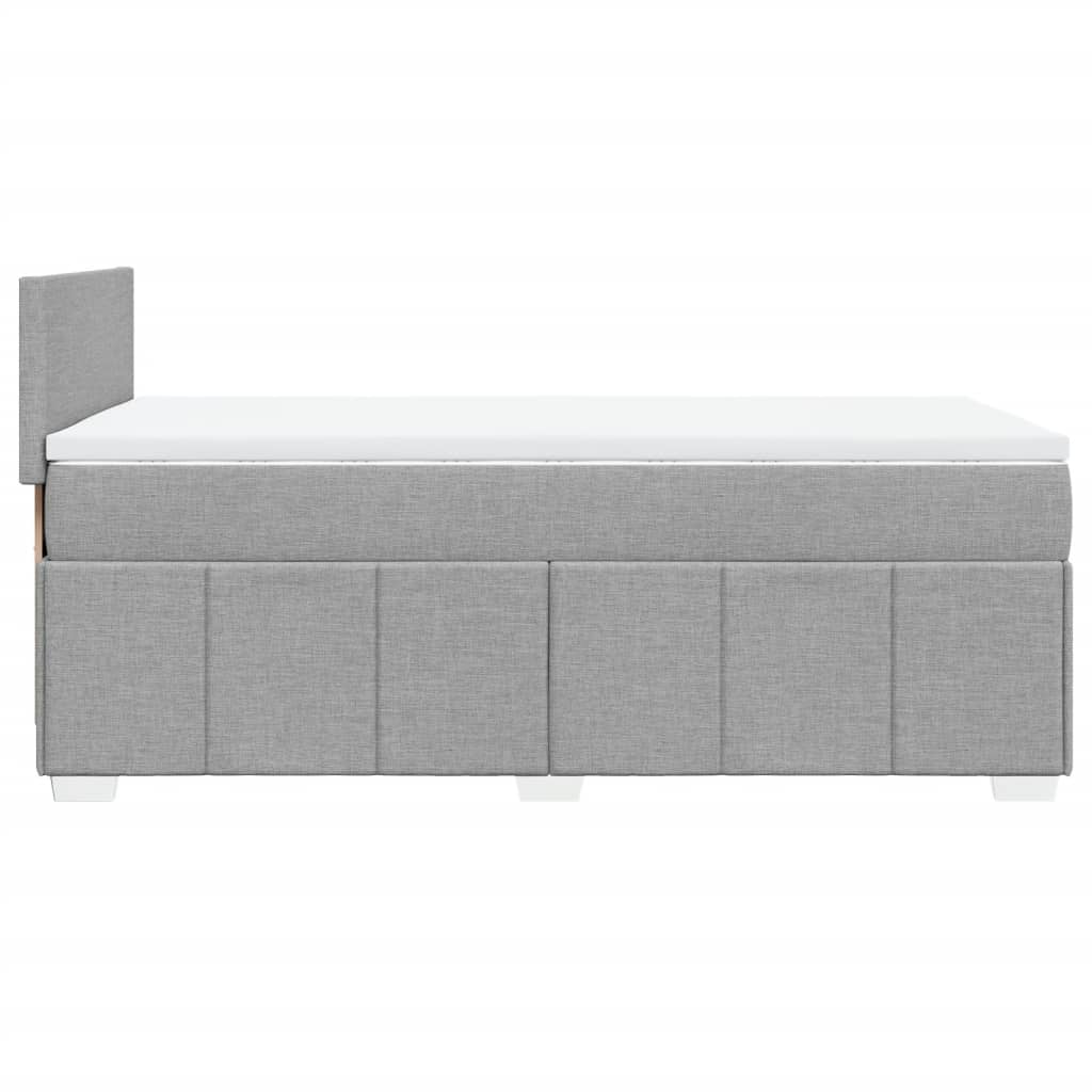 Boxspringbett mit Matratze Hellgrau 80x200 cm Stoff