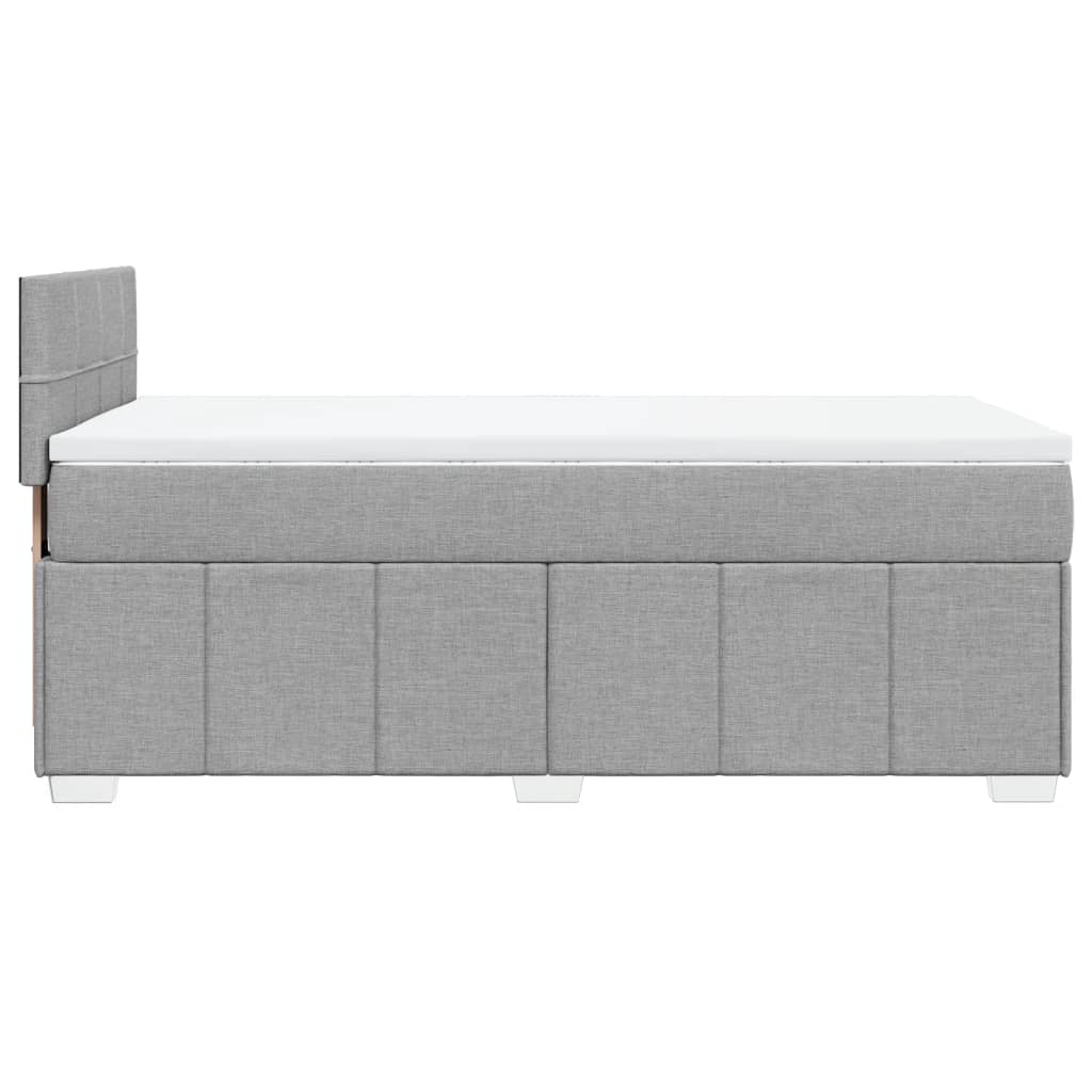 Boxspringbett mit Matratze Hellgrau 80x200 cm Stoff