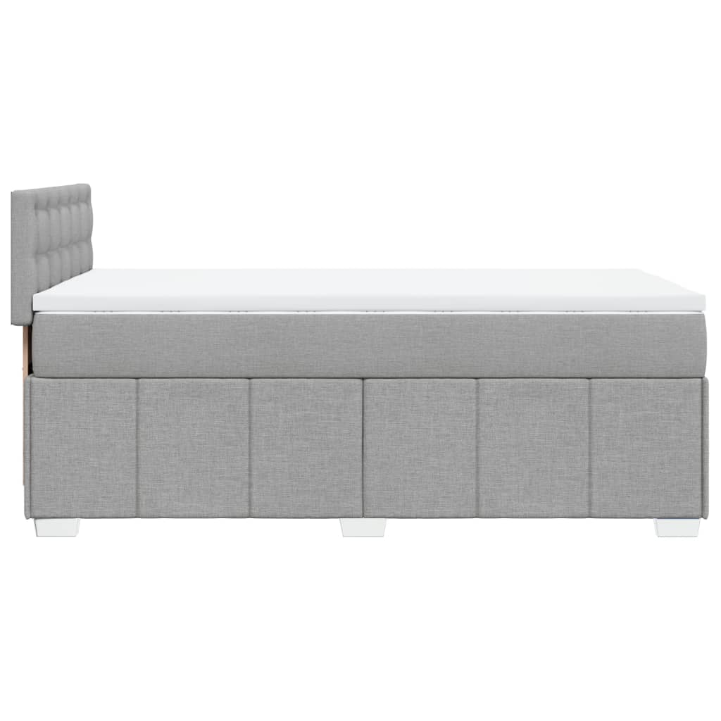 Boxspringbett mit Matratze Hellgrau 80x200 cm Stoff