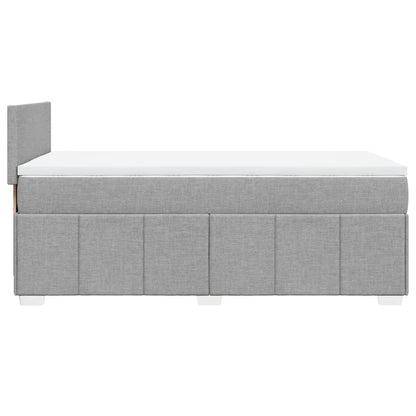 Boxspringbett mit Matratze Hellgrau 90x200 cm Stoff