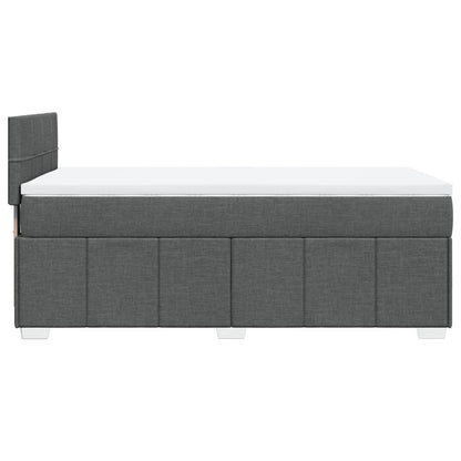 Boxspringbett mit Matratze Dunkelgrau 90x200 cm Stoff