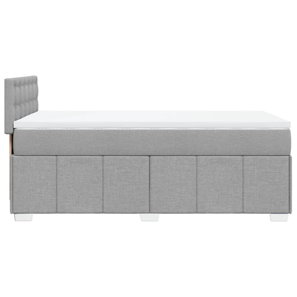 Boxspringbett mit Matratze Hellgrau 90x200 cm Stoff