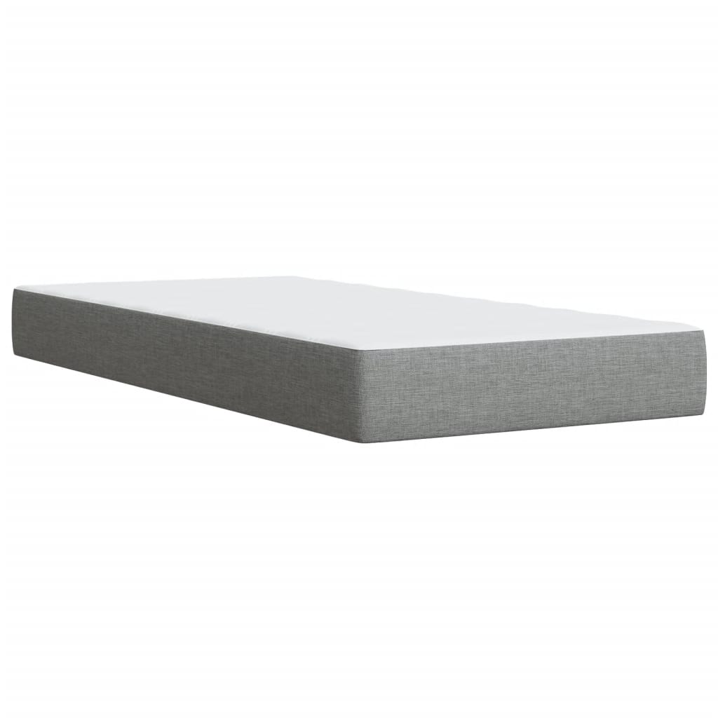 Boxspringbett mit Matratze Hellgrau 90x200 cm Stoff