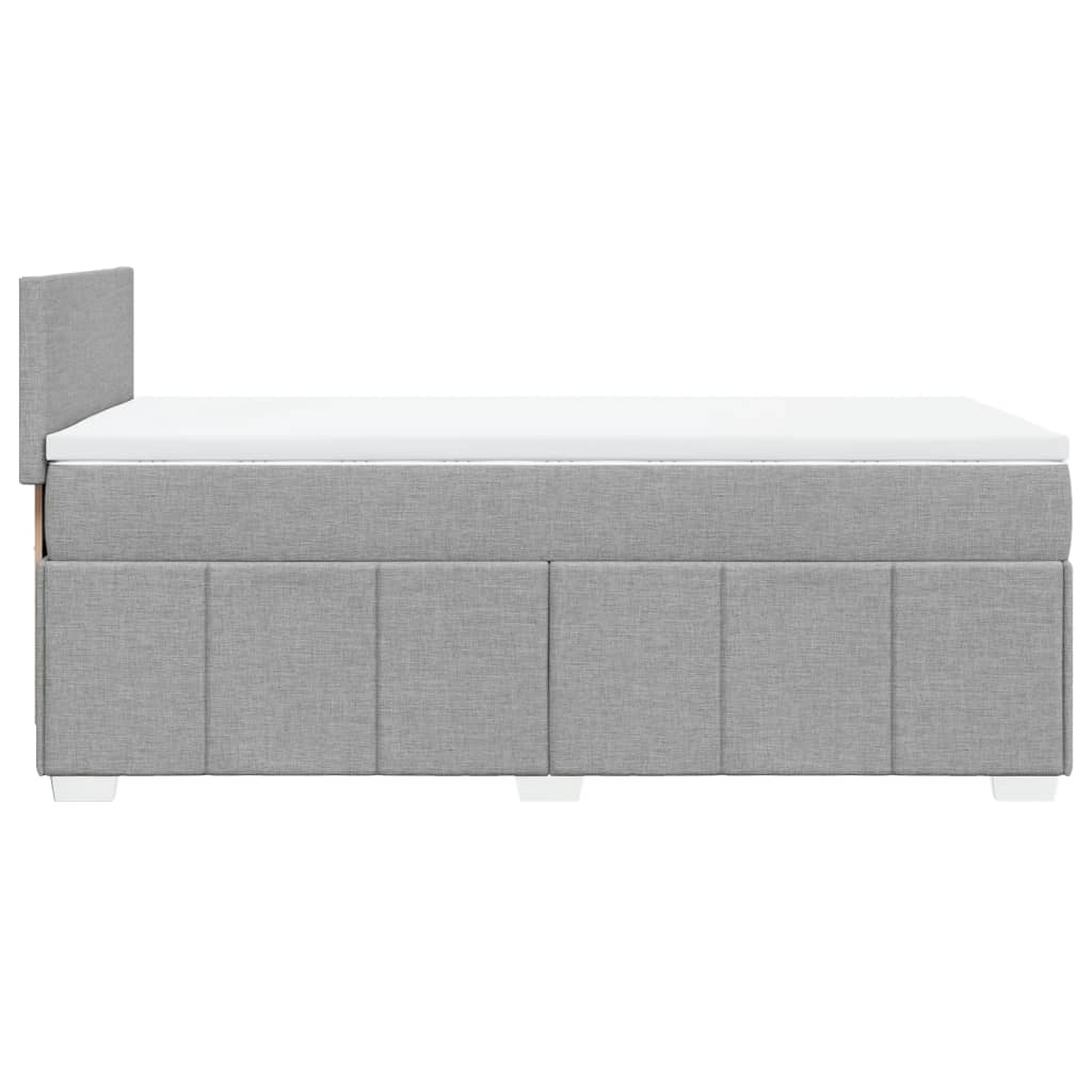 Boxspringbett mit Matratze Hellgrau 100x200 cm Stoff