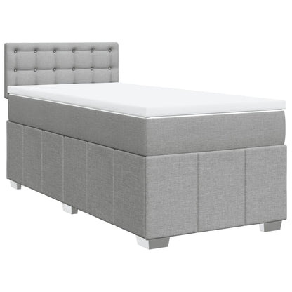 Boxspringbett mit Matratze Hellgrau 100x200 cm Stoff