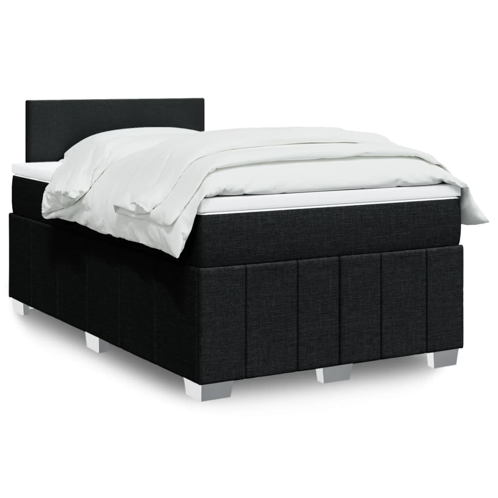 Boxspringbett mit Matratze Schwarz 120x190 cm Stoff