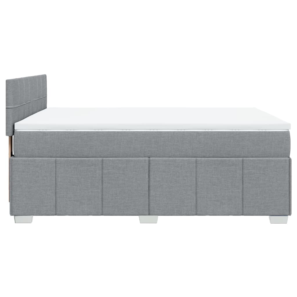 Boxspringbett mit Matratze Hellgrau 160x200 cm Stoff