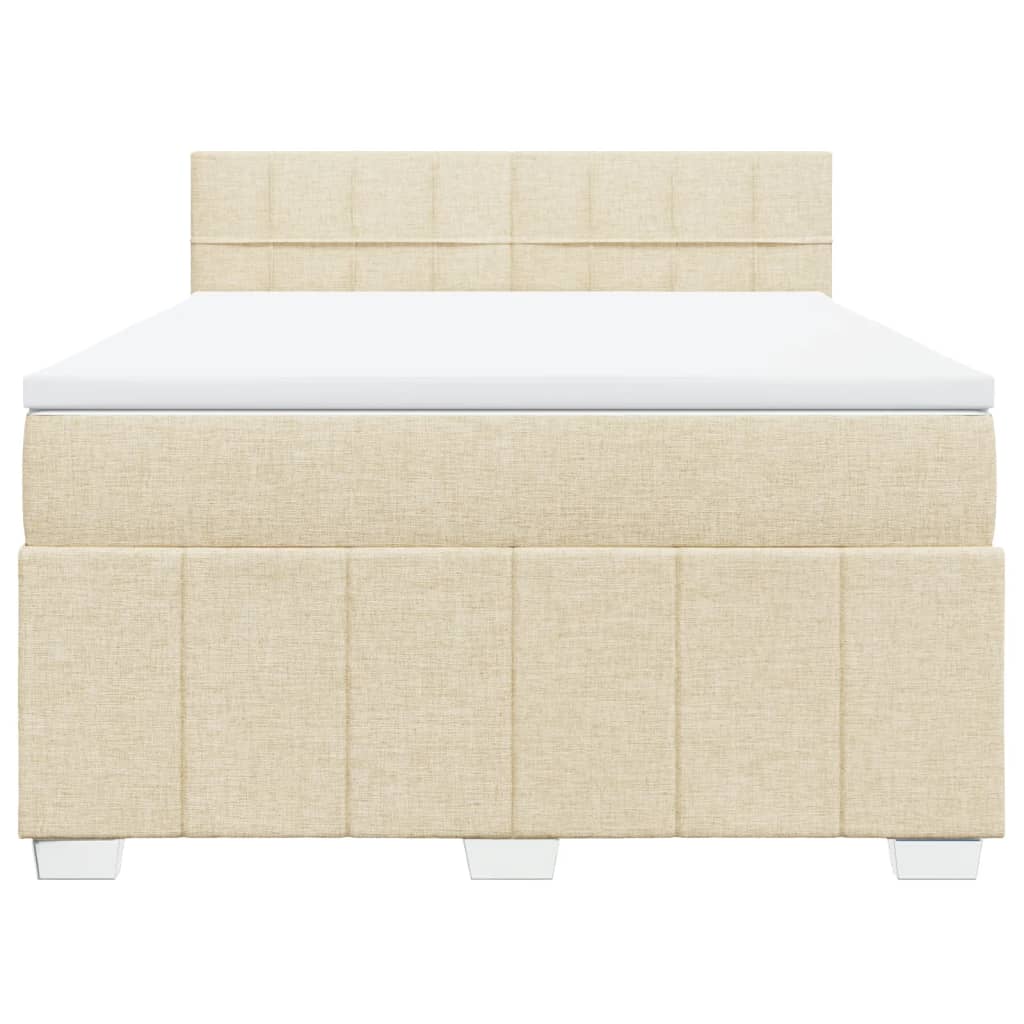 Boxspringbett mit Matratze Creme 160x200 cm Stoff