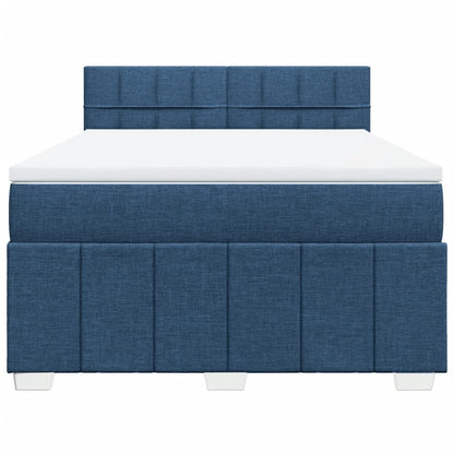 Boxspringbett mit Matratze Blau 160x200 cm Stoff