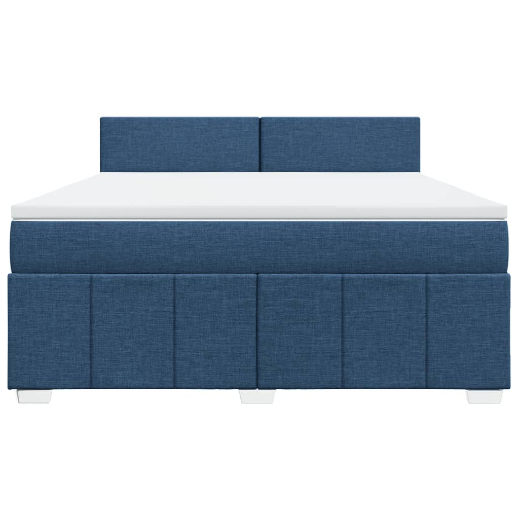 Boxspringbett mit Matratze Blau 180x200 cm Stoff