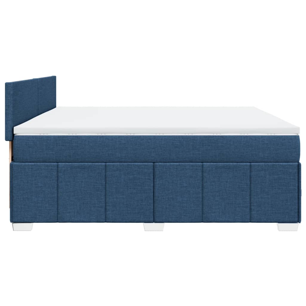 Boxspringbett mit Matratze Blau 180x200 cm Stoff