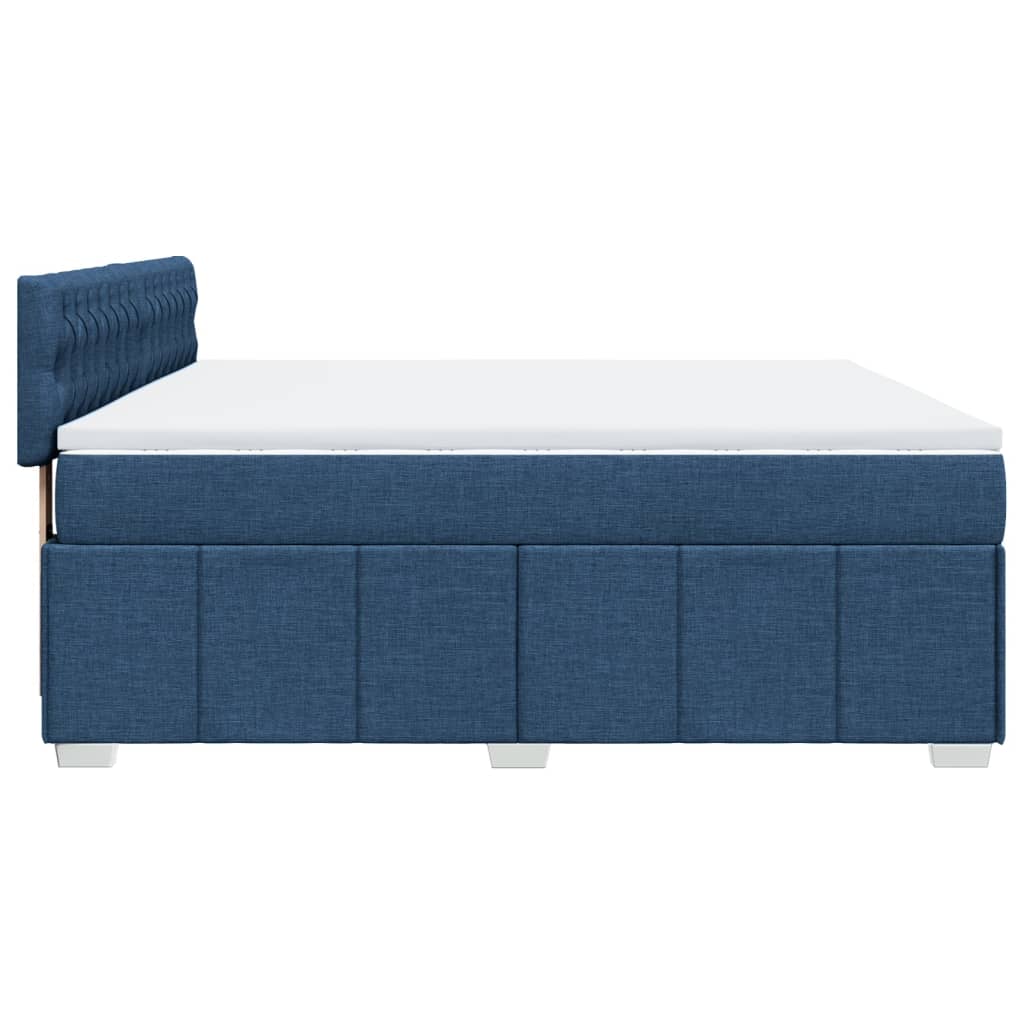 Boxspringbett mit Matratze Blau 180x200 cm Stoff