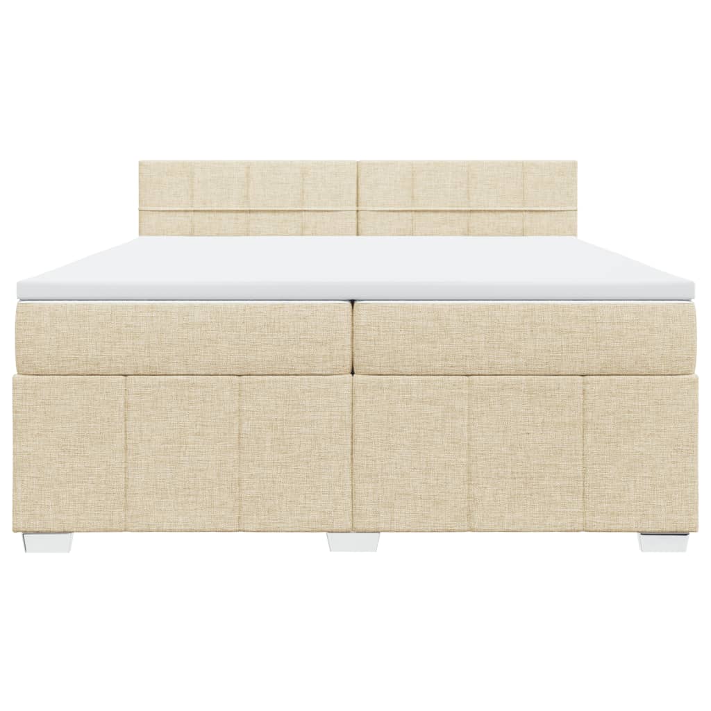 Boxspringbett mit Matratze Creme 200x200 cm Stoff