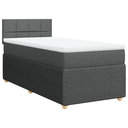 Boxspringbett mit Matratze Dunkelgrau 90x190 cm Stoff