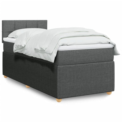 Boxspringbett mit Matratze Dunkelgrau 90x190 cm Stoff