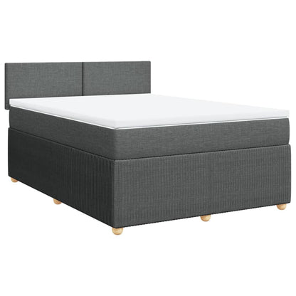 Boxspringbett mit Matratze Dunkelgrau 160x200 cm Stoff