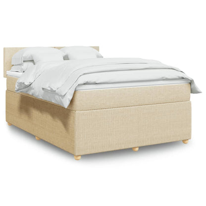 Boxspringbett mit Matratze Creme 160x200 cm Stoff