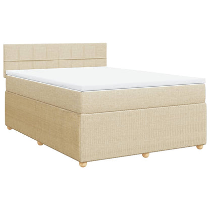 Boxspringbett mit Matratze Creme 160x200 cm Stoff