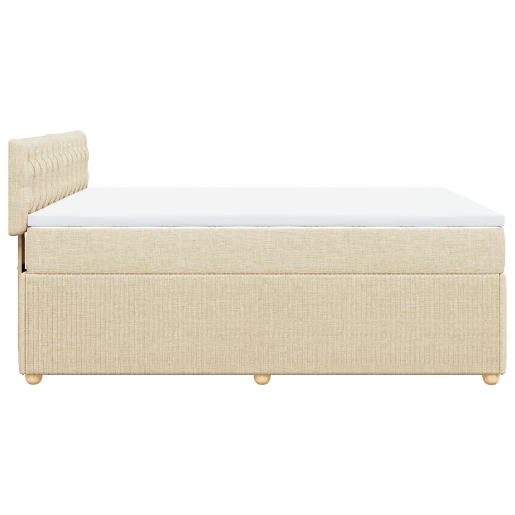 Boxspringbett mit Matratze Creme 160x200 cm Stoff