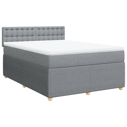 Boxspringbett mit Matratze Hellgrau 160x200 cm Stoff