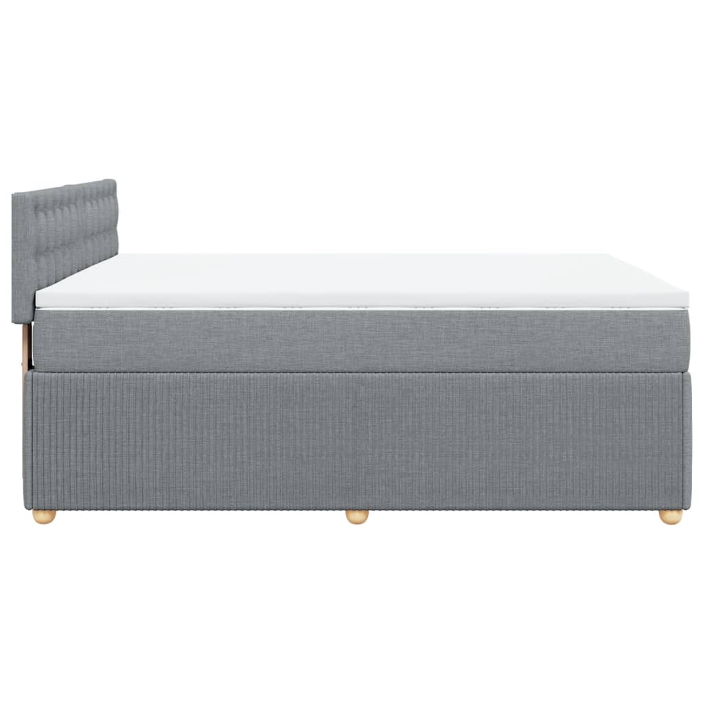 Boxspringbett mit Matratze Hellgrau 160x200 cm Stoff