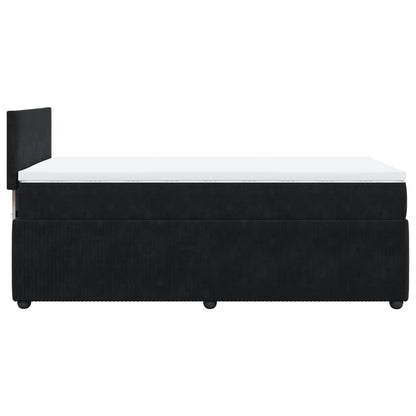 Boxspringbett mit Matratze Schwarz 90x190 cm Samt