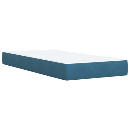 Boxspringbett mit Matratze Blau 90x190 cm Samt