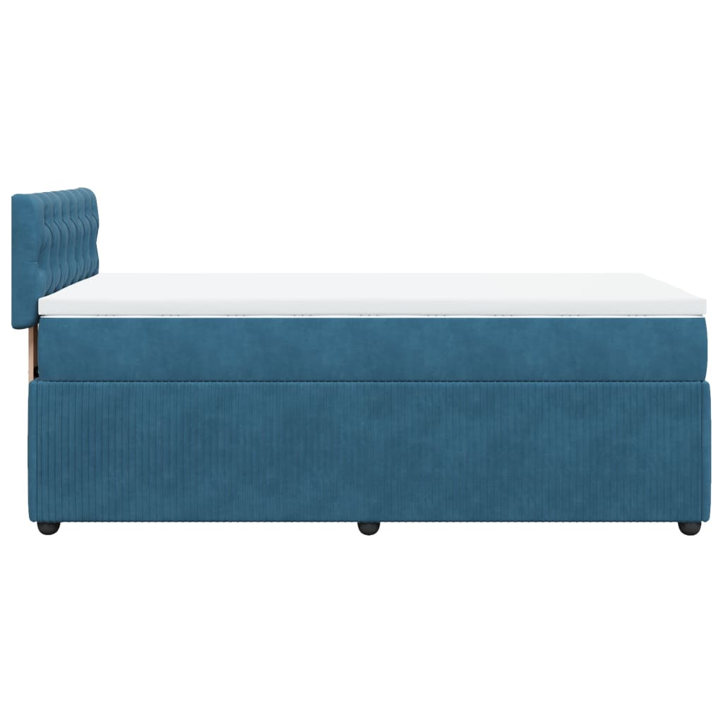 Boxspringbett mit Matratze Blau 90x190 cm Samt