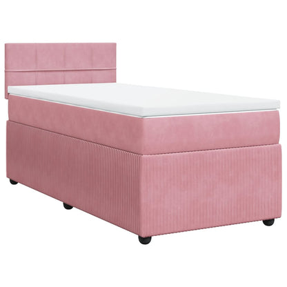 Boxspringbett mit Matratze Rosa 90x190 cm Samt