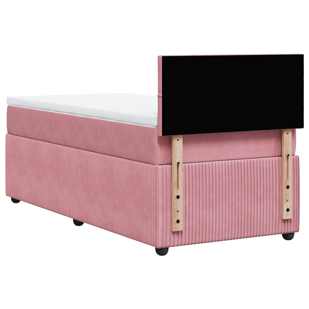 Boxspringbett mit Matratze Rosa 90x190 cm Samt